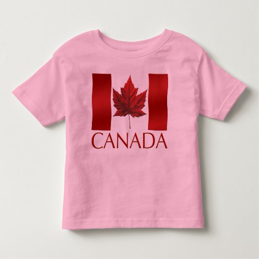 Kind's Canada Flag Ringer Personaliseer Peuter Shi Kinder Shirts (Voorkant)