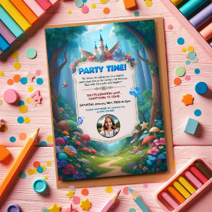 Kind's Fairytale Forest verjaardagsfeestje Kaart