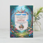 Kind's Fairytale Forest verjaardagsfeestje Kaart (Staand voorkant)