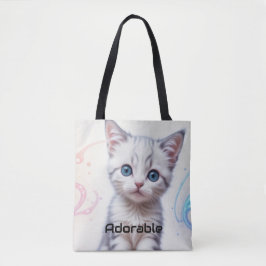 Kind's Galaxy Blue getinte kitten, Tote Bag