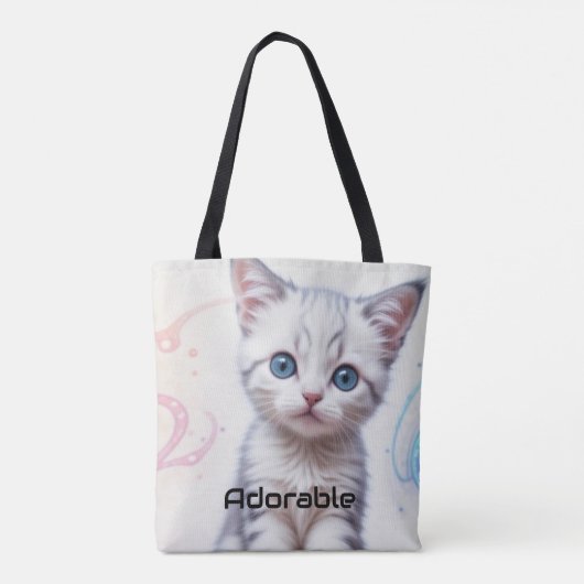 Kind's Galaxy Blue getinte kitten, Tote Bag (Achterkant)