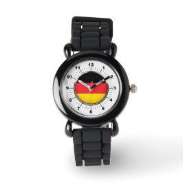 Kind's German Flag Silver Glitter Strap Watch Horloge
