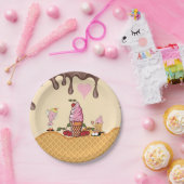 Kind's Ice Cream Cone Party Ice Cream Karakters Papieren Bordje (Feest)