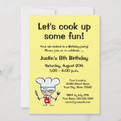 Kind's koken Verjaardagsfeestuitnodiging sjabloon Kaart (Voorkant)