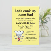 Kind's koken Verjaardagsfeestuitnodiging sjabloon Kaart (Staand voorkant)