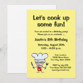Kind's koken Verjaardagsfeestuitnodiging sjabloon Kaart (Voorkant / Achterkant)