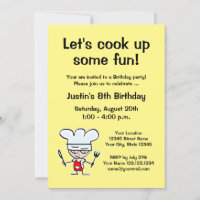 Kind's koken Verjaardagsfeestuitnodiging sjabloon
