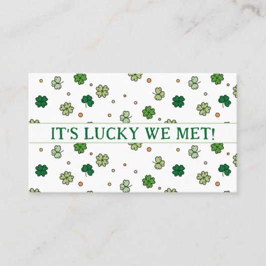 Kind's Lucky Clover Spelen Datum Mama Contact Kaar Contactkaartje (Voorkant)