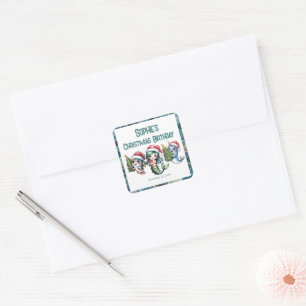 Kind's Mermaid 5e kerstverjaardag Vierkante Sticker
