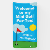 Kind's mini golf putt Verjaardagsfeestje welkom Spandoek (Verticaal)