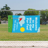 Kind's mini golf putt Verjaardagsfeestje welkom Spandoek (Insitu)