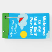 Kind's mini golf putt Verjaardagsfeestje welkom Spandoek (Horizontaal)