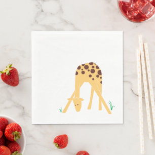 Kind's Modern Giraffe Verjaardag Baby shower Servet