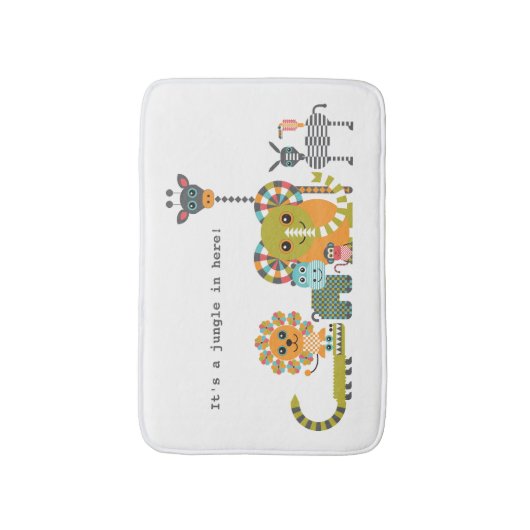 Kind's moderne Oerwoud Safari Animals Bath Rug Badmat (Voorkant Verticaal)