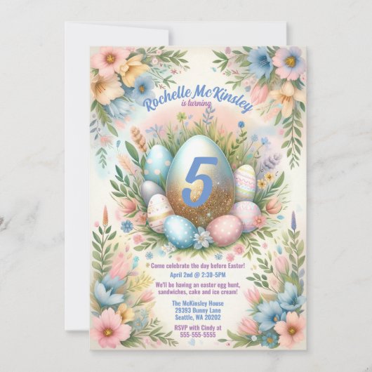 Kind's Paaseierjacht Lente Verjaardagsfeest Kaart (Voorkant)