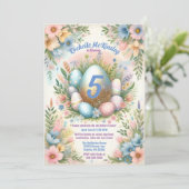 Kind's Paaseierjacht Lente Verjaardagsfeest Kaart (Staand voorkant)