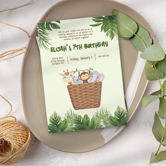 Kind's Park Groene Natuur Dieren Leuke Verjaardag Kaart