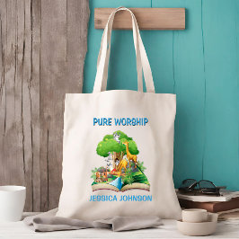 Kind's Pure Aanbidding Notitieboek met Schattige D Tote Bag