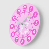 Kind's schattige eenhoorn roze witte klok (Hoek)