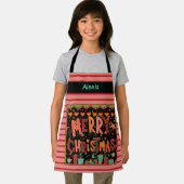 Kind's Schattigee Merry Christmas Gepersonaliseerd Schort (Insitu)