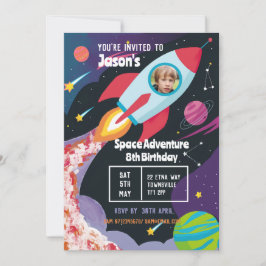 Kind's Space Adventure-feest Rocket Scientist Kind Kaart