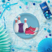 Kind's tien-pins bowlingfeest thema papieren bordje (Feest)