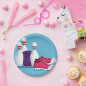Kind's tien-pins bowlingfeest thema papieren bordje (Feest)