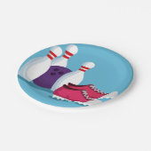 Kind's tien-pins bowlingfeest thema papieren bordje (Gekanteld)