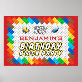 Kind's Verjaardag Brick Party Block Party Bouw Spe Poster (Voorkant)