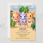 Kind's Verjaardag Dinosaurus Party Een Dino Bash E Kaart (Voorkant)