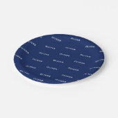 Kind's verjaardag donkerblauwe naam papieren bordje (Gekanteld)