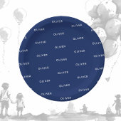 Kind's verjaardag donkerblauwe naam papieren bordje