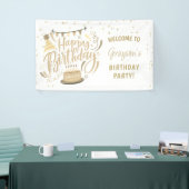 Kind's Verjaardag Gouden Glitter Welkom Spandoek (Beurs)