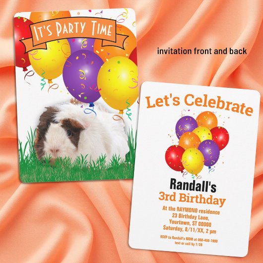 Kind's Verjaardag Guinee Varkensballonnen Sinaasap Kaart