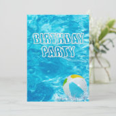 Kind's Verjaardags Zwembad Party Invite Kaart (Staand voorkant)