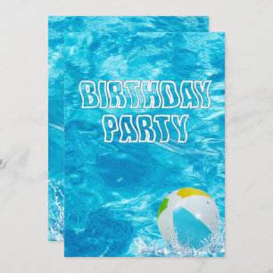 Kind's Verjaardags Zwembad Party Invite Kaart