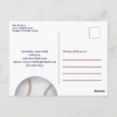 Kind's verjaardagsfeest Baseball Custom Briefkaart (Achterkant)