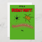 Kind's verjaardagsfeestje bug thema-uitnodiging kaart (Voorkant / Achterkant)