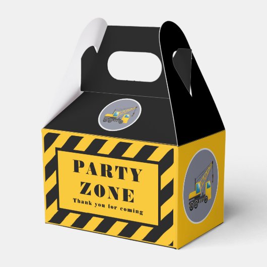 Kind's verjaardagsfeestje constructie truck dank u bedankdoosjes (Achterkant)