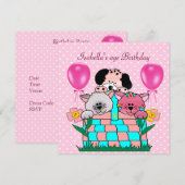 Kind's Verjaardagsfeestje Spot Katten Honden Vrien Kaart (Voorkant / Achterkant)