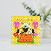 Kind's Verjaardagsfeestje Spot Katten Honden Vrien Kaart (Staand voorkant)