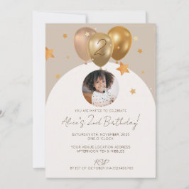 Kind's verjaardagsfeestje uitnodigen met foto kaart