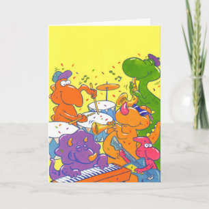 Kind's verjaardagsmuziek Dinosaurussen Custom Card Kaart