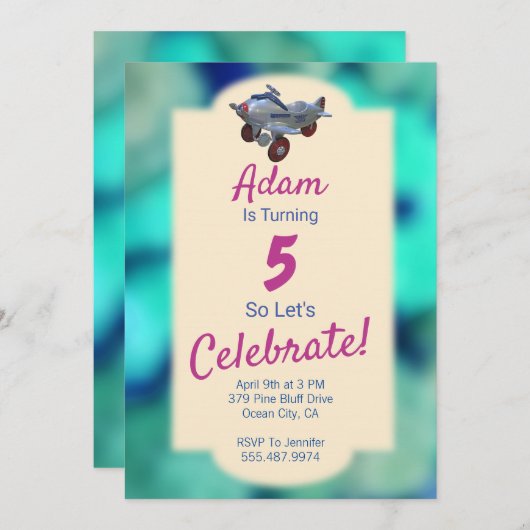 Kind's verjaardagsuitnodiging, elke leeftijd kaart (Voorkant / Achterkant)