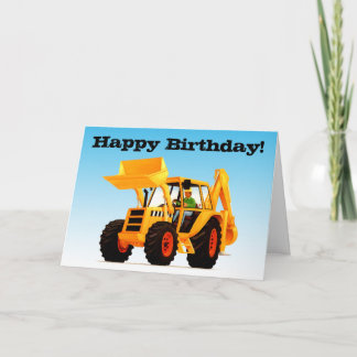 Kind's Yellow Digger Birthday Kaart