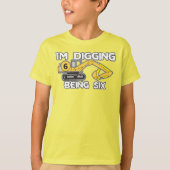 Kind's zesde verjaardag Ik ben aan het graven Zes T-shirt (Voorkant)