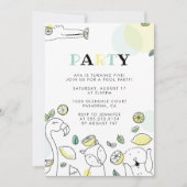 Kind's zomerverjaardagsfeestje kaart (Voorkant)