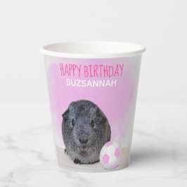Kindverjaardag cavia roze wit Voetbal Papieren Bekers