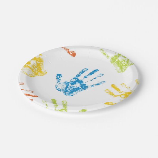 Kindvingerafdruk Papieren Bordje (Gekanteld)