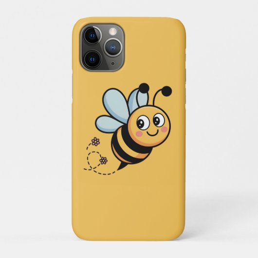 Kindvriendelijke Bij Mascotte met Gestippelde Staa Case-Mate iPhone Case (Achterkant)